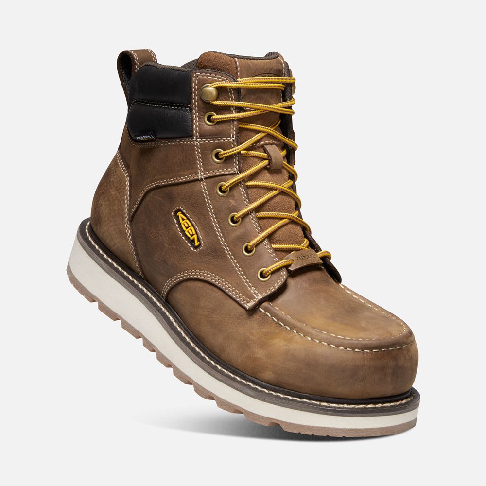 Botas de Trabajo Keen Mexico Marrom - Hombre Cincinnati 6\" Waterproof (Carbon-Fiber Toe) - YM7065892